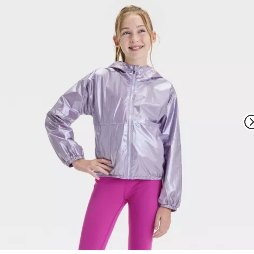 NWT ALL IN MOTION Girls Large Purple Windbreaker